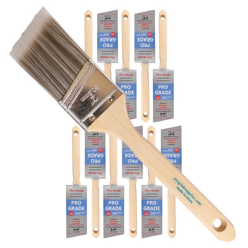 Pro-Grade Pro Grade - Paint Brushes - 12Ea 2" Angle Brushes - Image 1